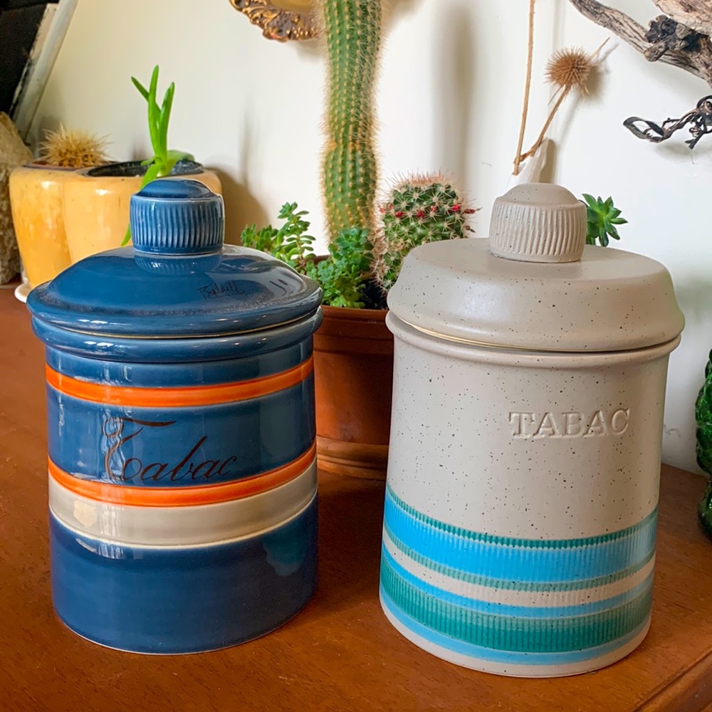 Baldelli Mid-Century Italian Ceramic Tobacco Jars or Humidor Vintage 1960s